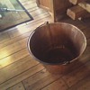 copper apple butter kettle    28" wide top 18" tall 