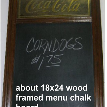 coca-cola wood framed menu chalkboard - Coca-Cola