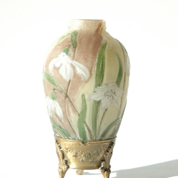 vase aux perce-neige, burgunu & schverer, meisenthal 1895-1903 - Art Glass