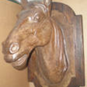 Antique French 1800's Cast Iron Metal Horse Head Trade Sign