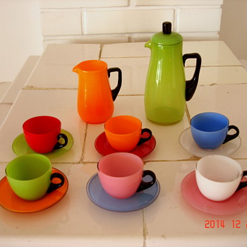 Loetz Cups and Saucers Set - Art Glass