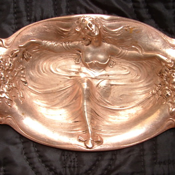 My favorite heirloom - Woman on Small Tray - Art Nouveau