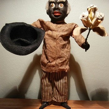 Very Early German Black Man Squeek Toy - Toys