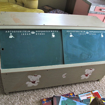 Vintage Toy Holder and Desk - Furniture