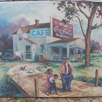 coca cola add oil painting