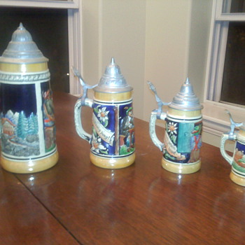 DBGM Set of Four German Beer Steins - Breweriana