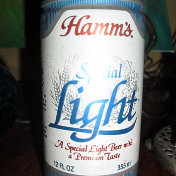 Hamm's Special Light Beer, 12 oz., unopened, no tab, still full.  I know nothing about it.  Can anyone help?