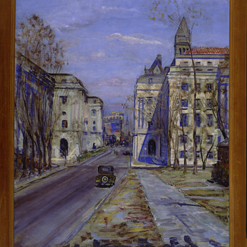 "Internal Revenue Building", PWAP Painting, 3/1/34 Disposition: J. Edgar Hoover, FBI Director, Artist: Dorsey Doniphan