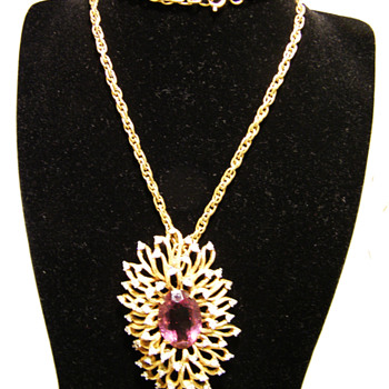 Vintage Panetta Undulating Petals Amethyst Necklace