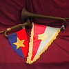 NVA Brass Bugles with Flag Pendants
