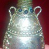 Antique Silver and onyx Perfume Bottle Necklace