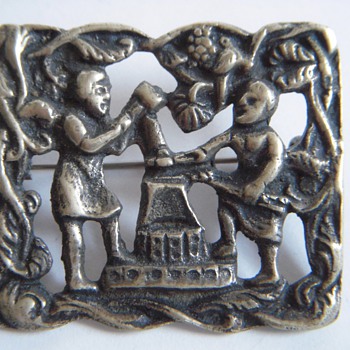 Old Pin with Blacksmiths?~Heavy, Probably brass but I'm not sure
