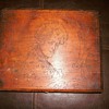 Wooden Box with Victorian Lady carved in lid.