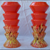 ZIG ZAG ORANGE SPATTERED VASES