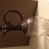 Crystal Cruet with a pewter pour spout and handle