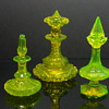 Beidermeier Bohemian cut glass perfume bottles