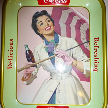 1950's Coca-Cola "Umbrella Girl" Tray - Coca-Cola
