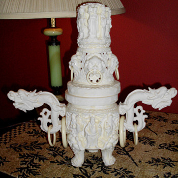 Faux Ivory Incense Censer