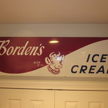 Bordens's Porcelain Ice Cream Sign