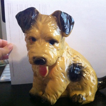 Large Yellow Ceramic Dog Figurine - Animals