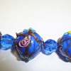Vintage Venetion Cobalt Blue Wedding Cake Glass Bead Necklace