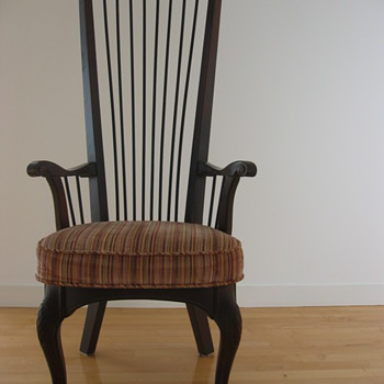 Carved wood highback chairs