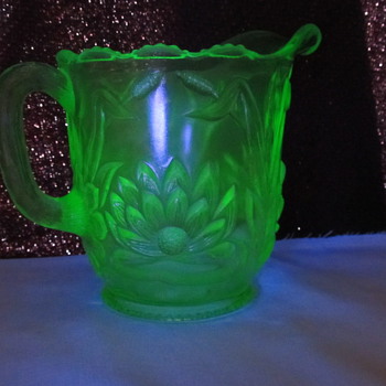 Vaseline glass creamer - water lilly...ID? - Glassware