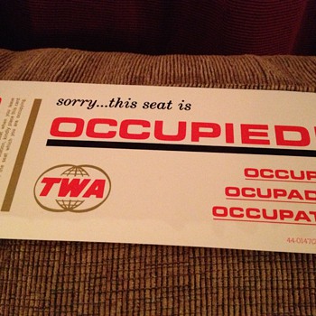 Vintage 1964 TWA occupied seat card - Advertising