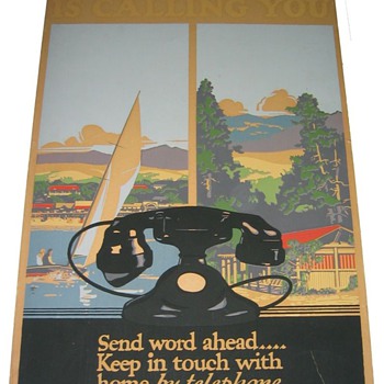 Vacationland 1930's Deco Travel Poster with WE 202 Phone - Posters and Prints