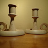 VINTAGE WOODEN CANDLESTICK HOLDERS  -MADE IN SWEDEN