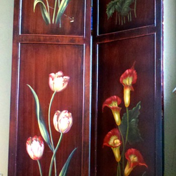 Hand Painted Floral Screen - Furniture