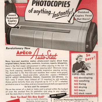 1952 - Apeco Photocopier Advertisement