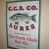 vintage metal sign from The Creek Chub Bait Co.