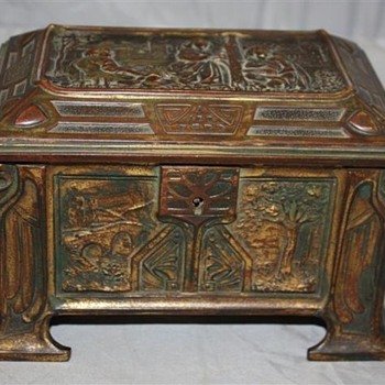 Jugendstil Bronzed Metal Jewelry Casket - Art Nouveau