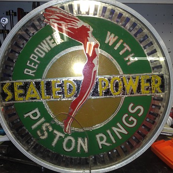 my restored sealed power spinner sign - Signs