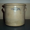 Stoneware crock with salt glaze by F. A. Plaisted & Son, Gardiner, ME