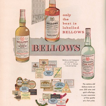 1950 Bellows Spirits Advertisement