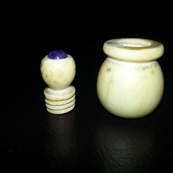 Ivory vial with amethyst top