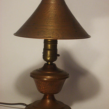 hand hammered copper lamp - Arts and Crafts