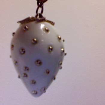 White Strawberry Pendant - Costume Jewelry
