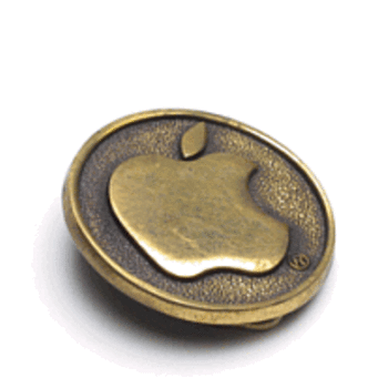1978 Brass Apple Logo Belt Buckle - Accessories