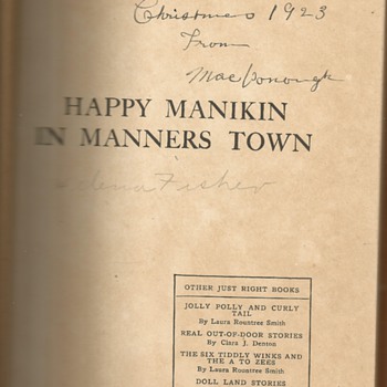 1920's Childs book " Happy Manikin in Manners Town" - Books