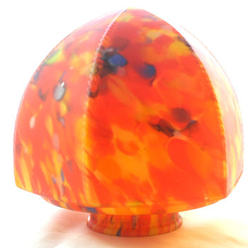 Ruckl three and one quarter inch fitter shade. Predominantly orange. - Lamps