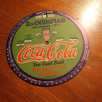 1932 Coca-Cola Xth Olympiad Indicator Wheel