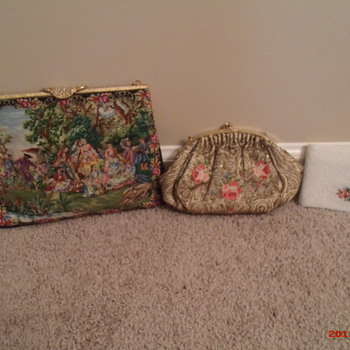 Petit Point Walborg purse, Josef beaded purse, Schildkraut Bros. beaded wallet