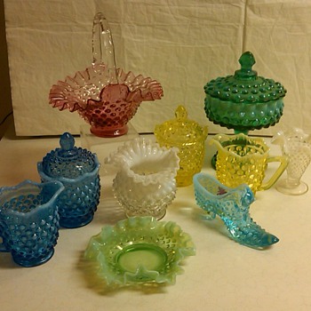 MORE PIECES OF FENTON HOBNAIL FROM MY COLLECTION