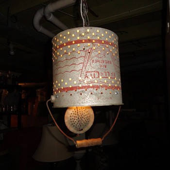 Galvanized Minnow Bucket Hanging Light. - Fishing