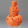 Rare Opaque Orange Double-Gourd Glass Vase