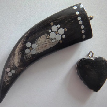 Two Horn/Bone Pique Pendants - Fine Jewelry