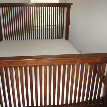 I found this hand made Mission Bed